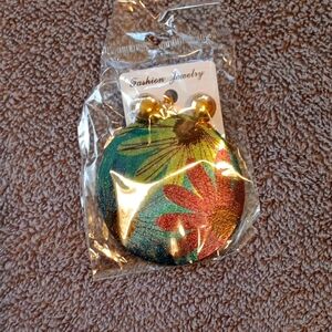 Colorful Floral Round Earrings